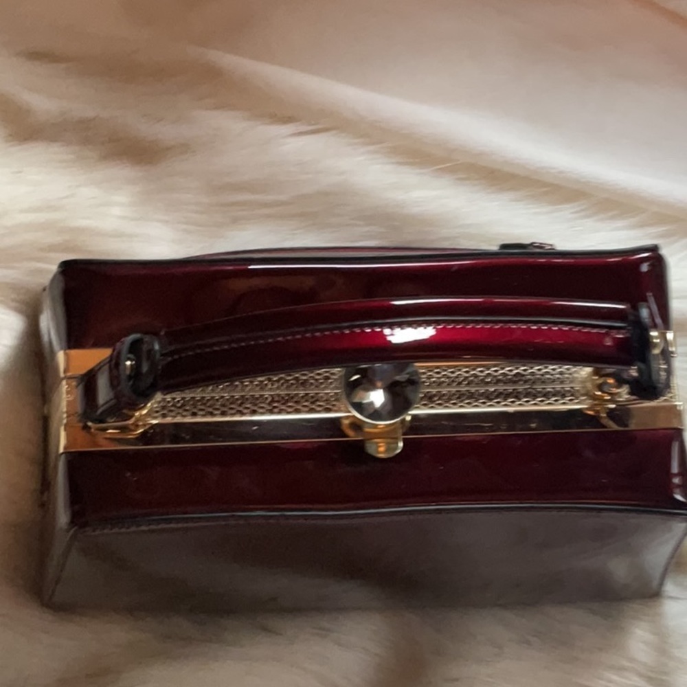 Nwot. Ruby Patent Leather Handbag - image 2